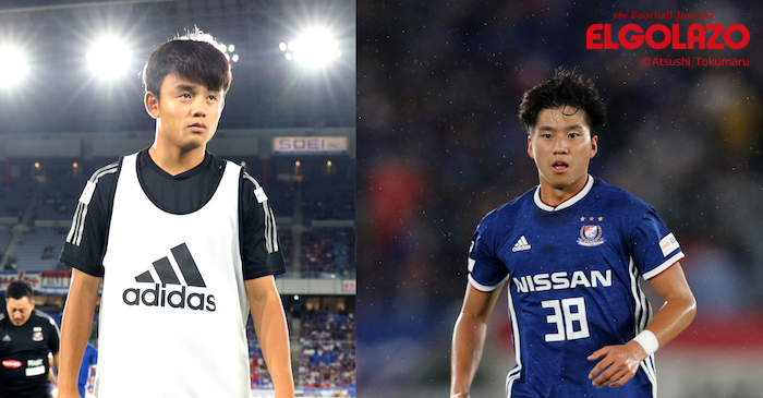 U-19日本代表に選出された横浜FMの久保建英と山田康太。遠征前最後の試合は金曜の札幌戦