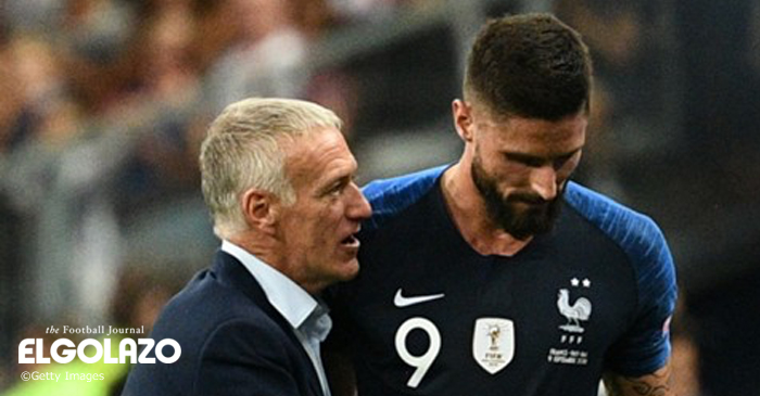 フランス代表デシャン監督、クラブで苦境に立たされているジルーを擁護「彼はゴールを決めている」
