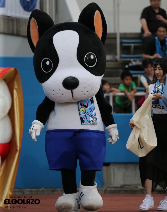 昨年夏から横浜FCを熱烈に応援するキャッチーくんがPR大使に。「密かにフリ丸のポジションを狙っています！笑」